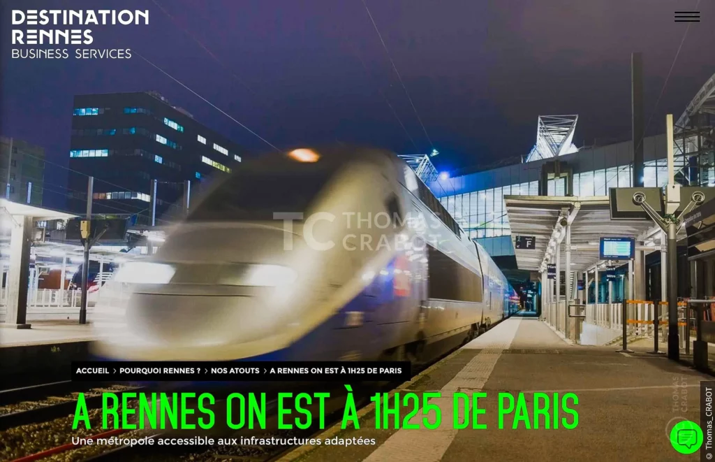 Prises de vue site web Destination Rennes